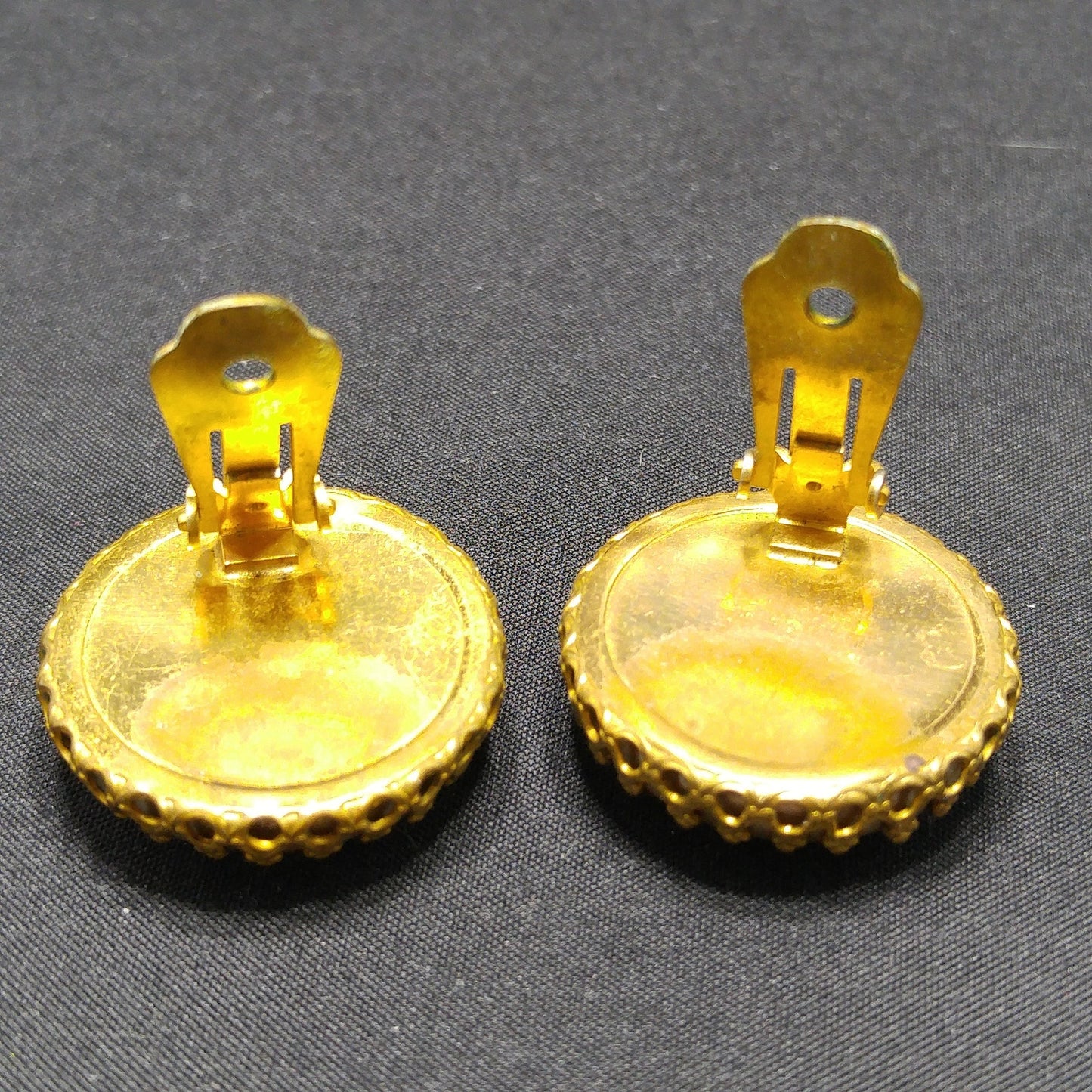 Miriam Haskell Faux Baroque Pearl Button Style Clip Earrings, 1950s Vintage Jewelry