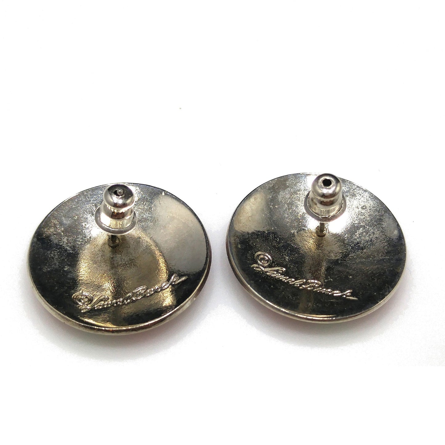 Vintage Laurel Burch Bird of Paradise Post Earrings, Rhodium Plated