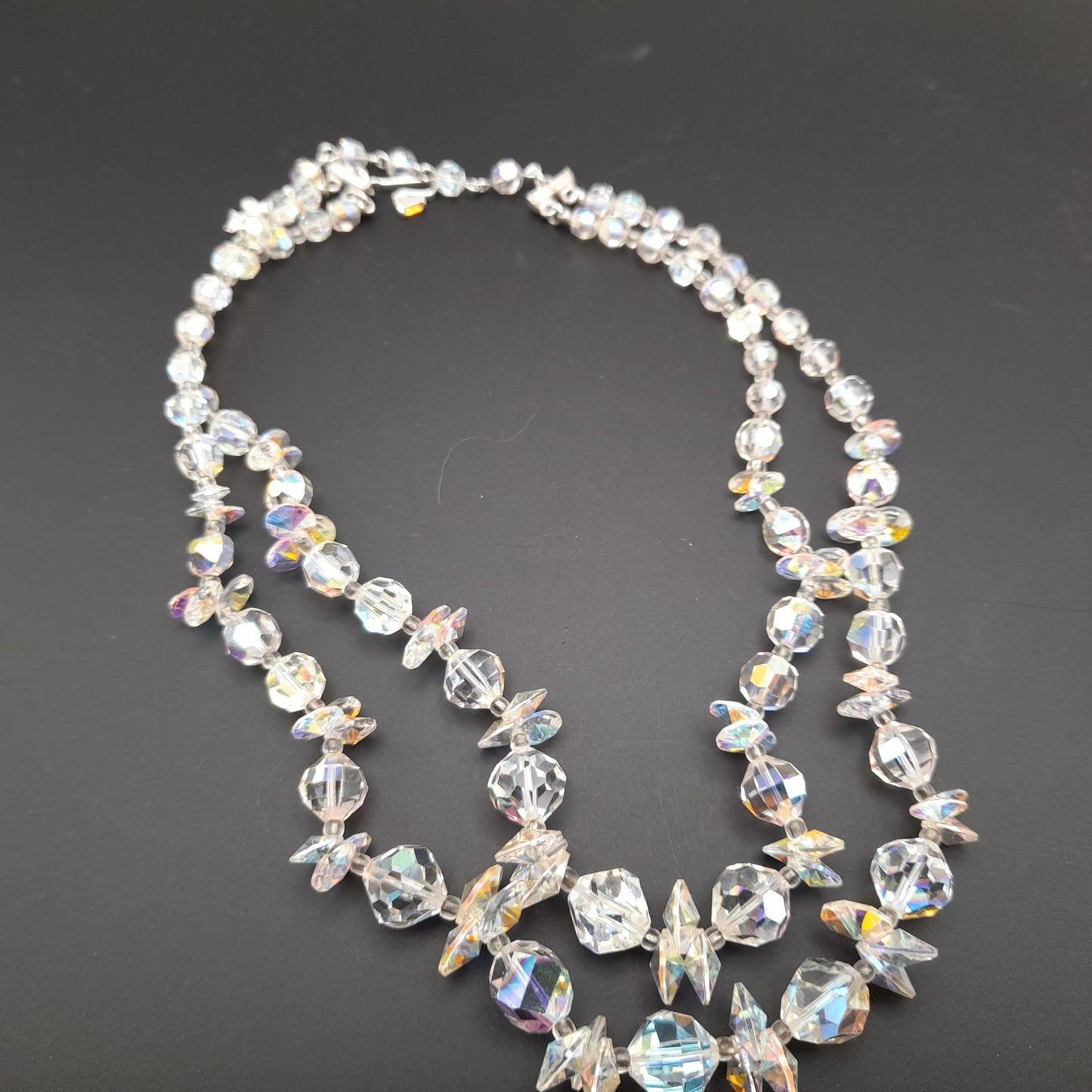 Vendome Aurora Borealis Crystal Necklace, Two Strands