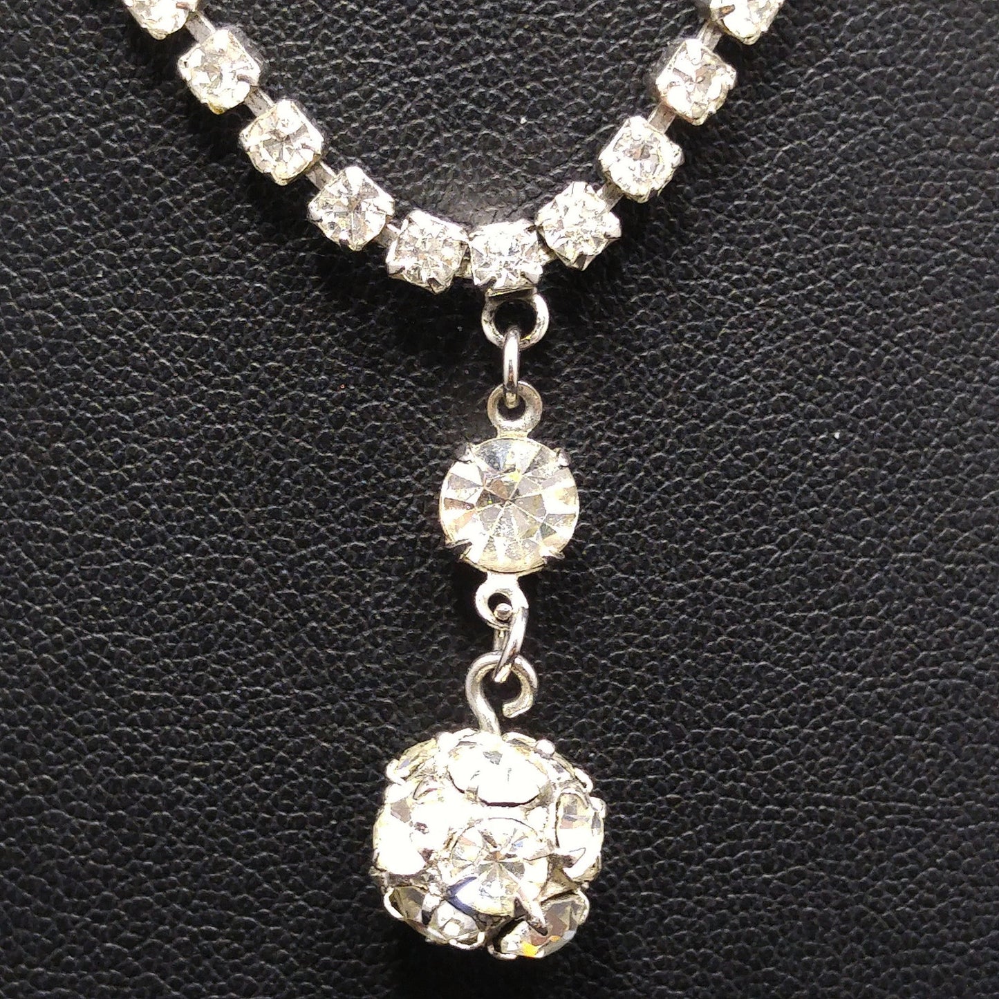 Weiss Clear Rhinestone Choker Necklace, Wedding Necklace, 1950s Vintage Jewelry