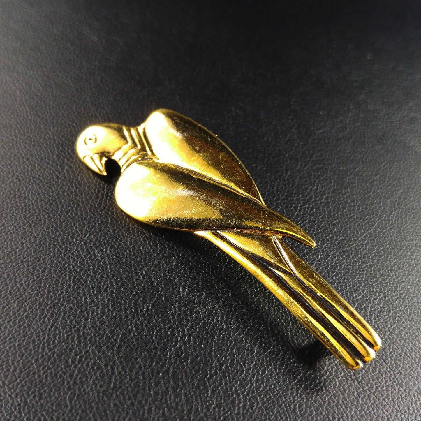 Laurel Burch Parrot Brooch & Pendant, Gold Plated, 1980s Vintage Jewelry