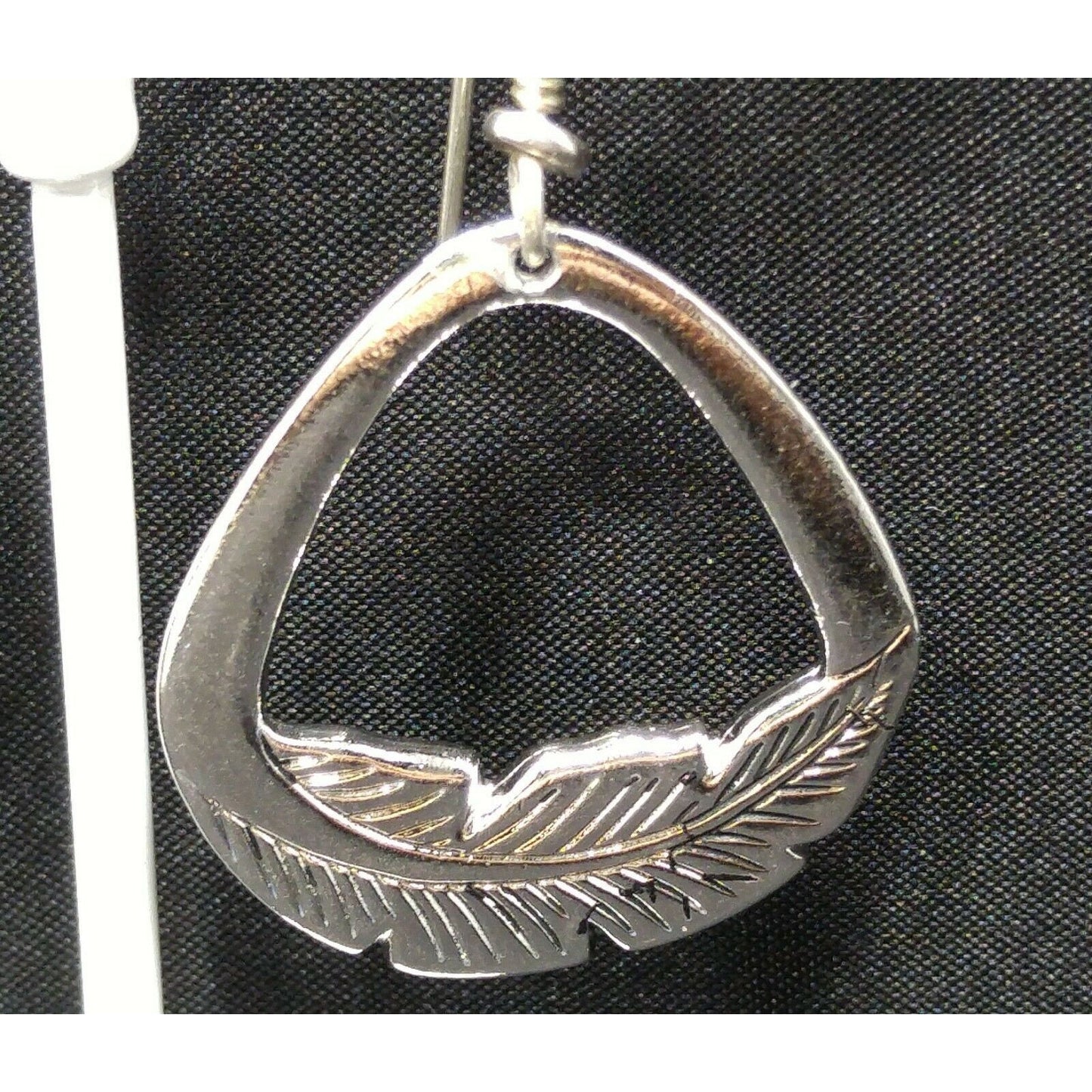 Laurel Burch Palm Leaf Dangle Earrings, Rhodium Plated, 1980s Vintage Jewelry