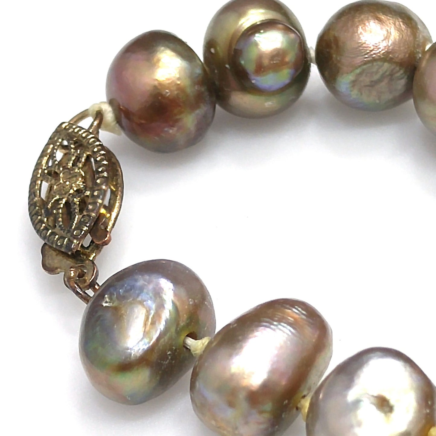 Fresh Water Pearl Necklace, Hand Knotted, Vintage Jewelry