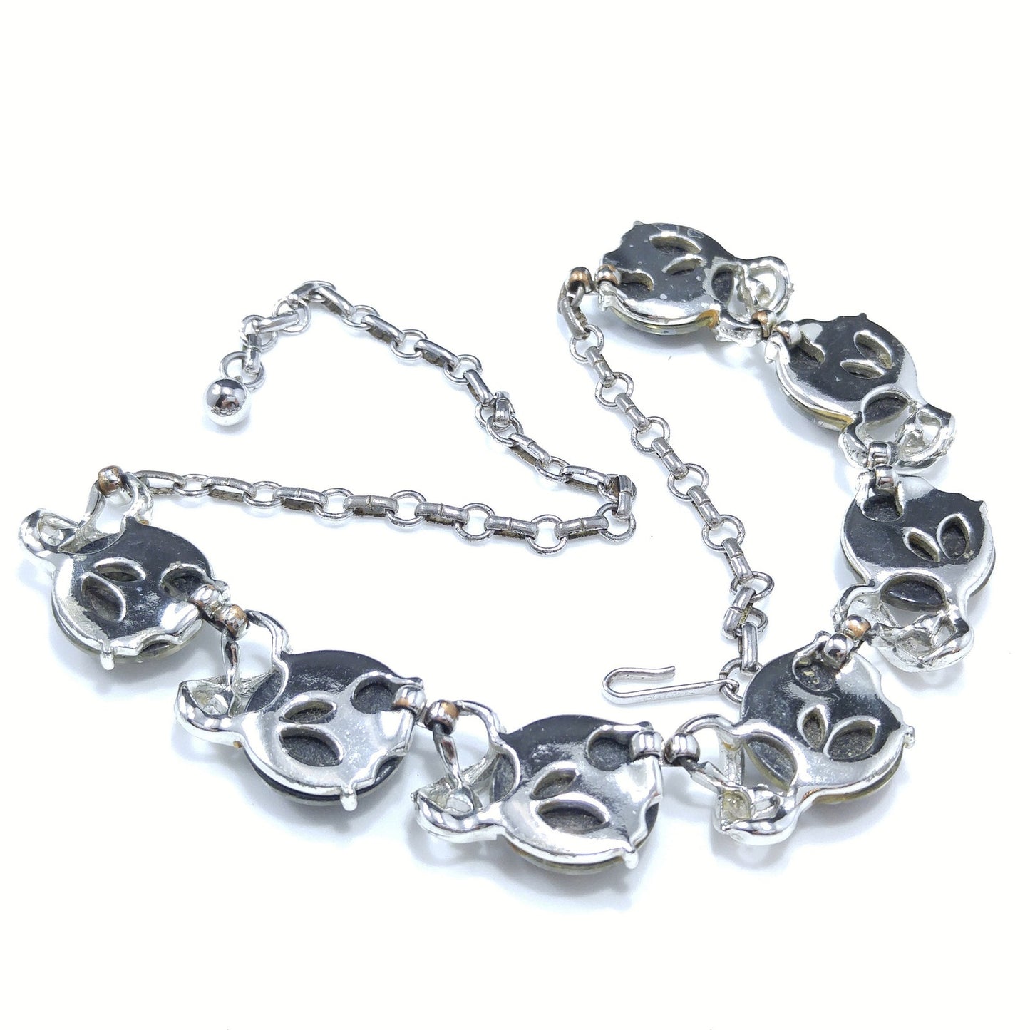 Coro Lucite Confetti Necklace, Gray Lucite & Silver Tone, 1950s Vintage Jewelry