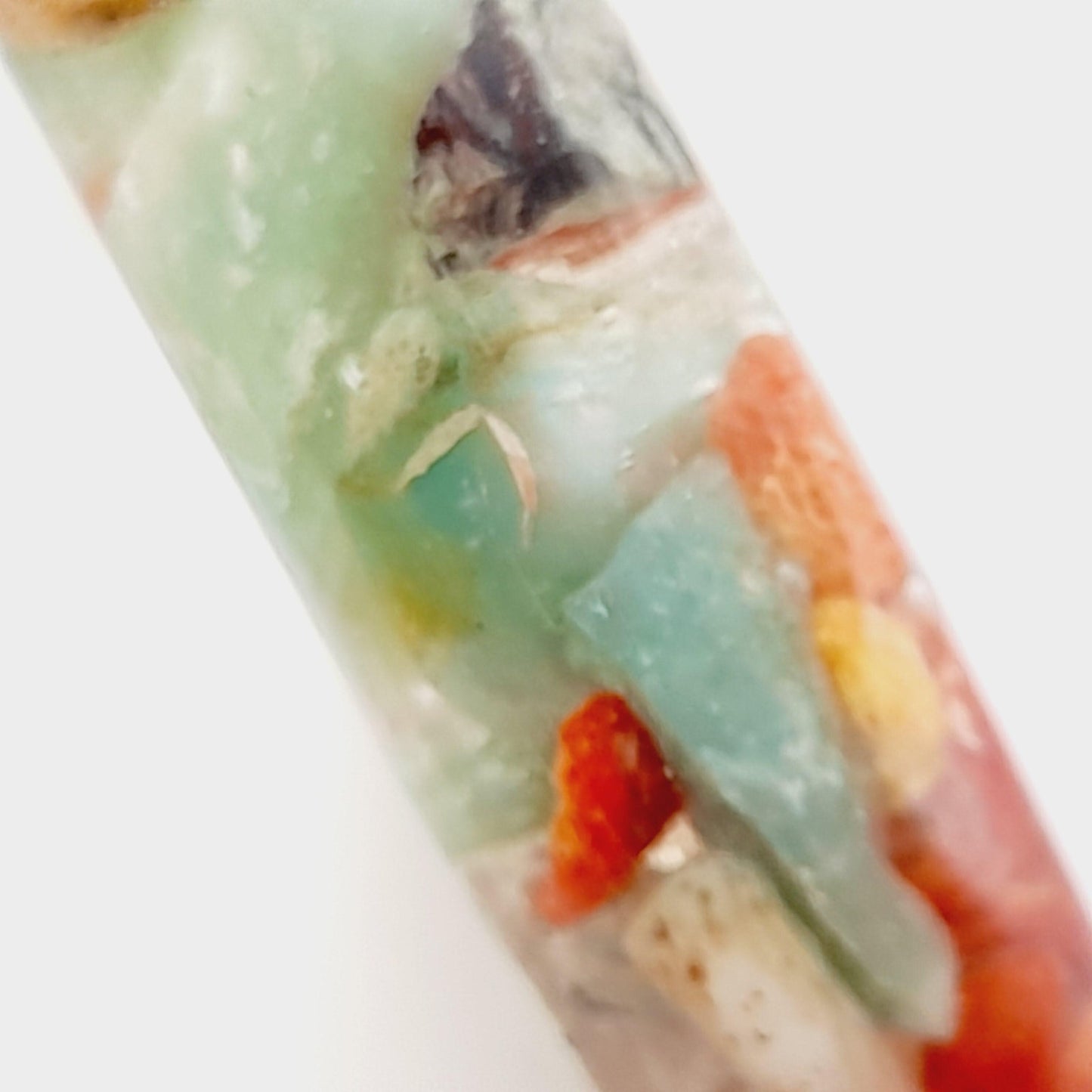 Vintage Transparent Resin Bangle Bracelet Filled With Rock Chips