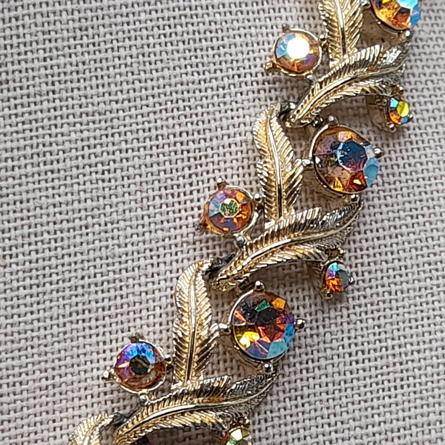 Vintage Coro Aurora Borealis Topaz Choker Necklace, 1960s, 16 Inches
