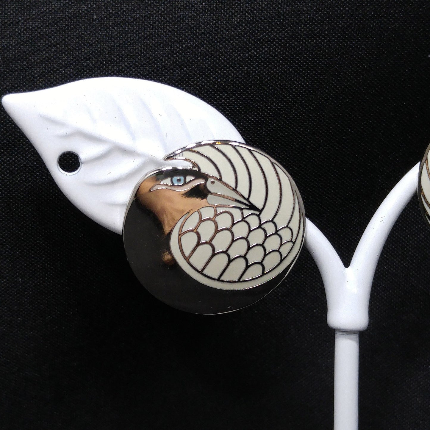 Laurel Burch "Mynah Bird" Post Earrings, Gold Plated, Silver Tone Cloisonne