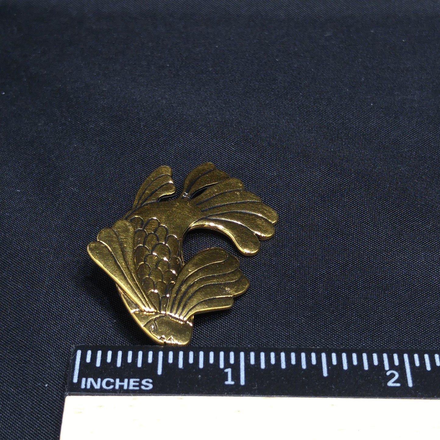 Laurel Burch Fish With Human Face Brooch, Gold Plated, 1980s Vintage Jewelry