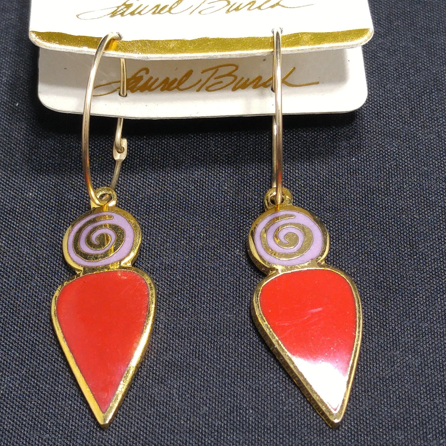 Laurel Burch "Femina" 1993 Earrings, Gold Over Sterling, 1990s Vintage Jewelry