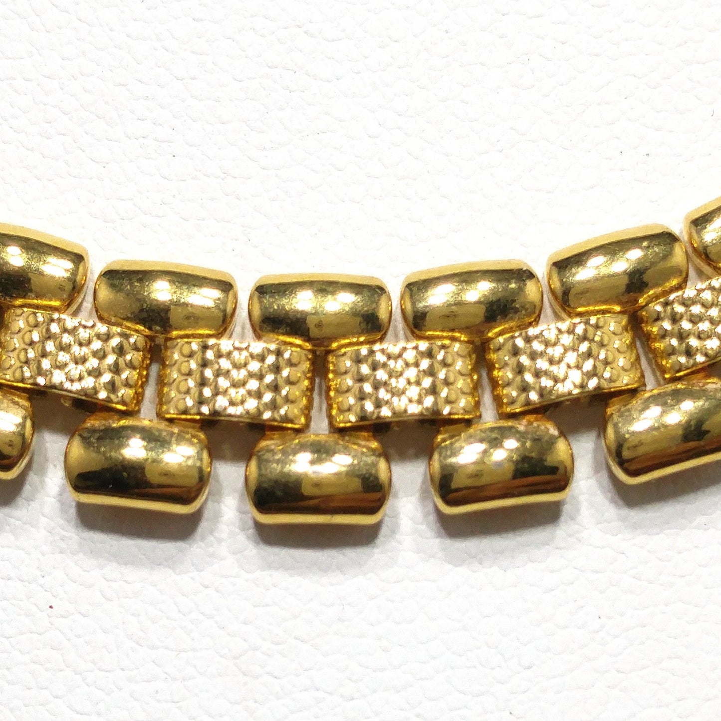 Vintage Monet Interlocking Chain Choker Necklace, Gold Plated, 1970s Vintage