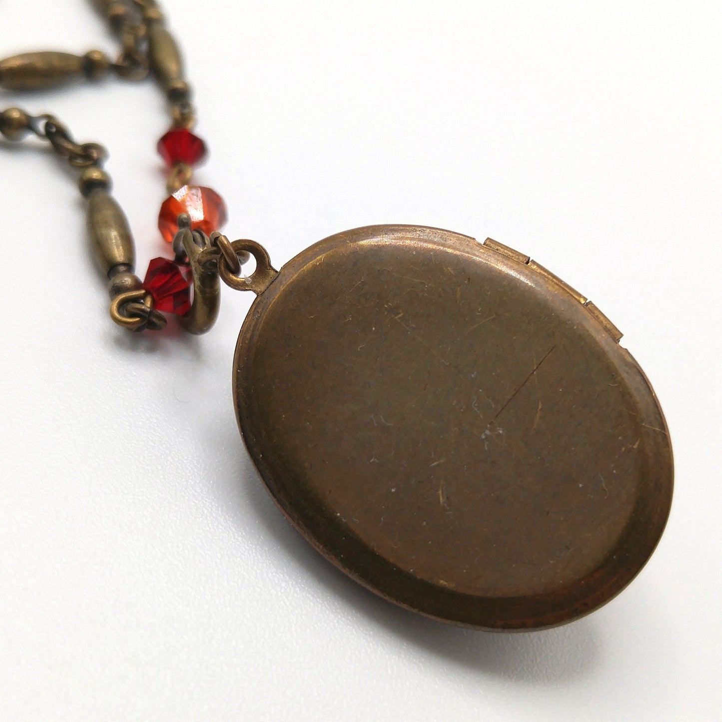 Vintage Liz Palacios SF Necklace – Red Pink Rhinestone Locket Pendant, 2 Strand