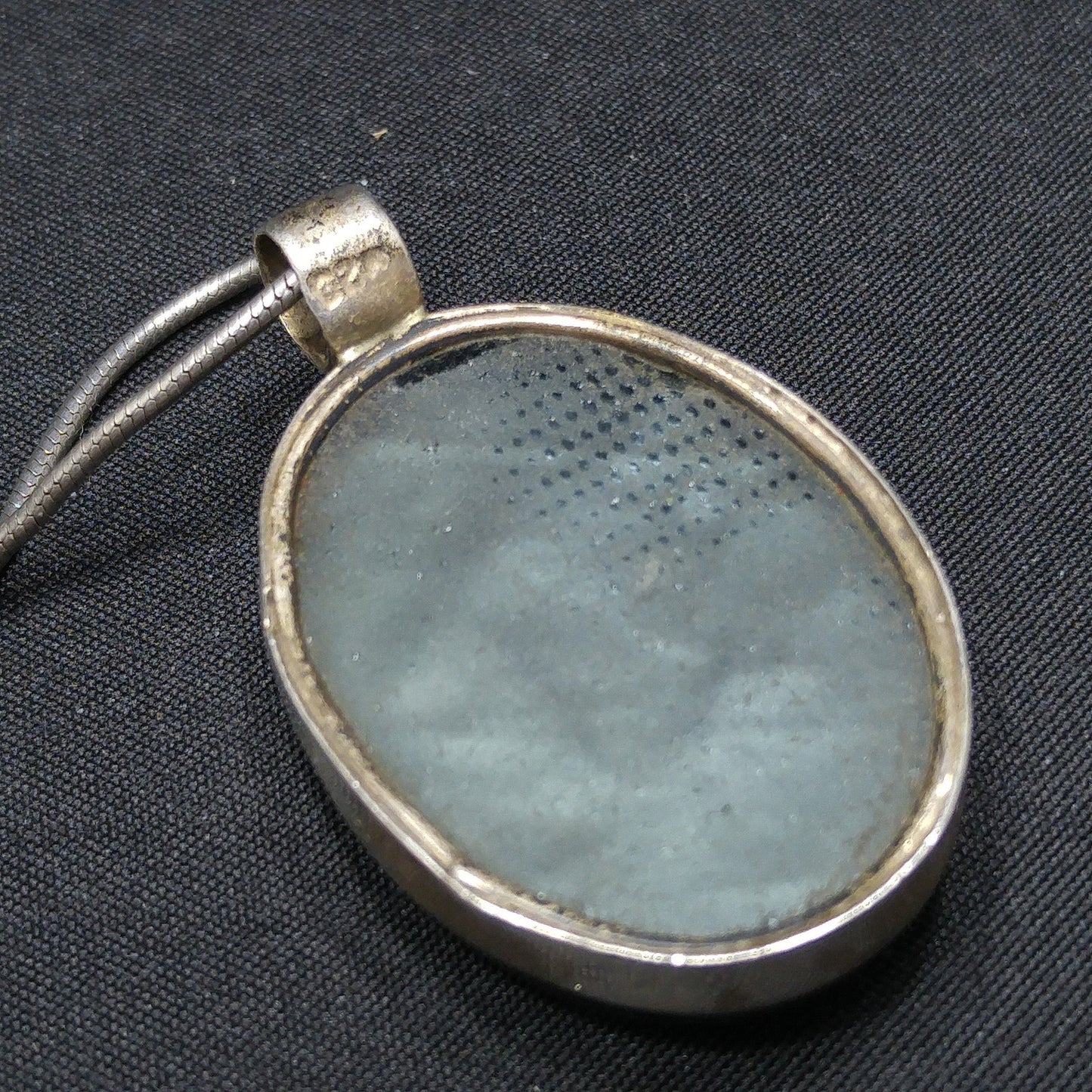 Vintage Italy Art Glass Pendant, Sterling Silver, 1970s Vintage Jewelry