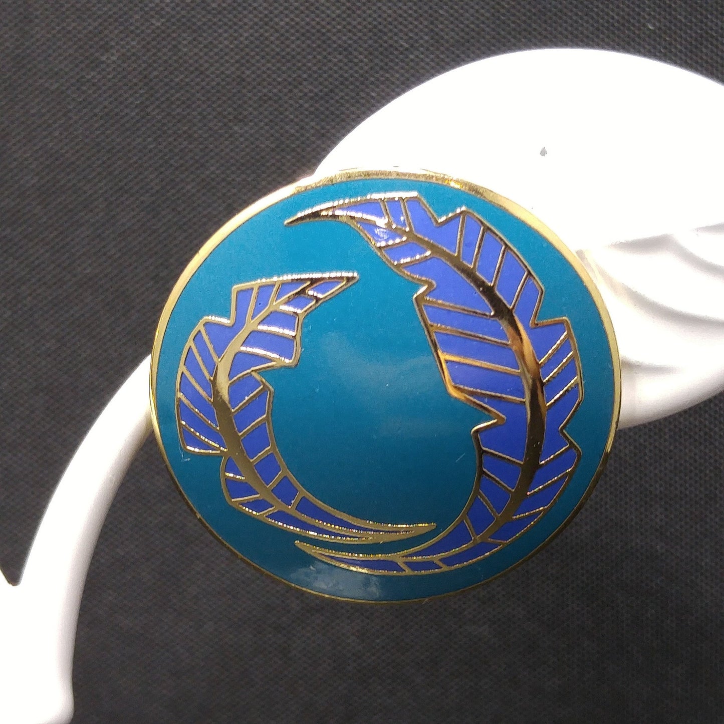Vintage Laurel Burch "Palm Leaves" Teal Lavender Post Earrings, Gold Plated