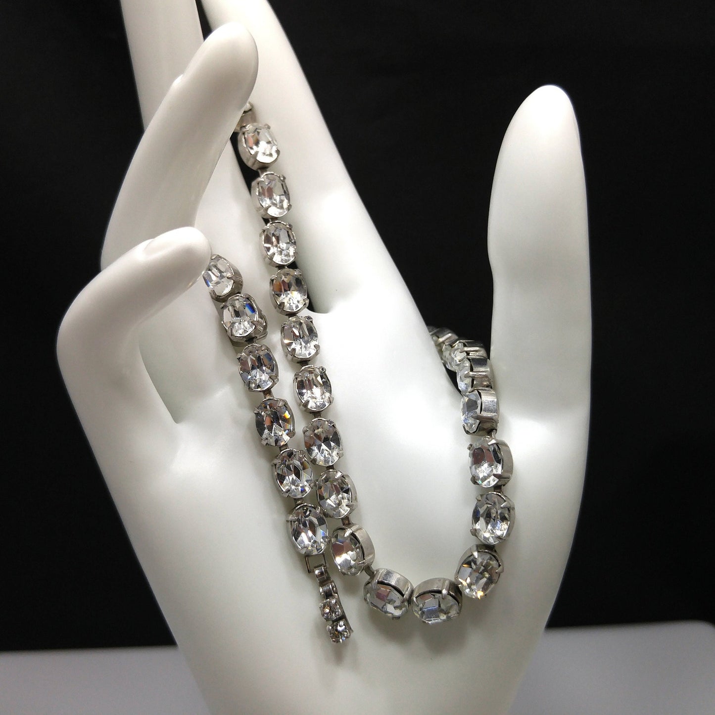 Weiss Rhinestone Choker Necklace, Oval Cut Wedding Necklace, 1950s Vintage Jewelry