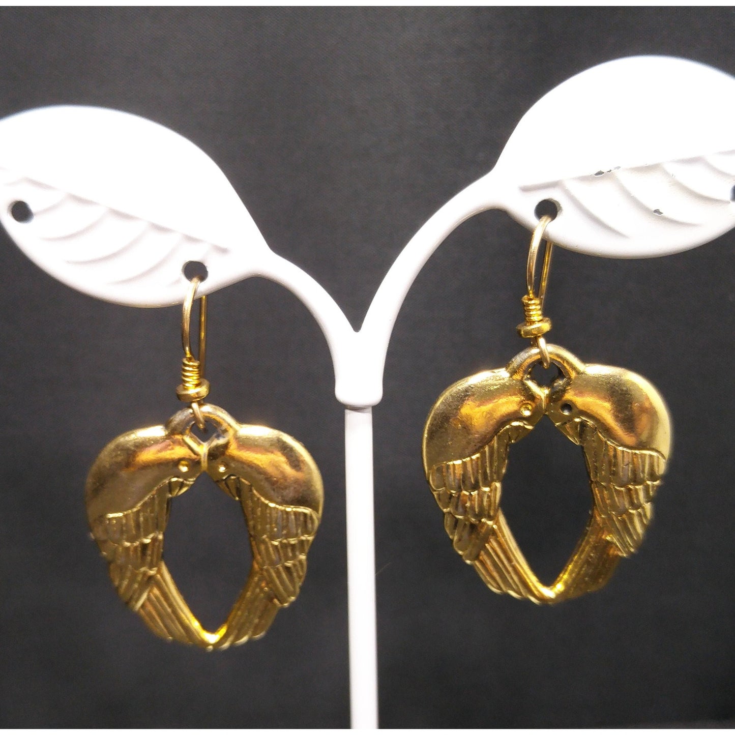 Vintage Laurel Burch Song Sparrows Earrings, Gold Plated