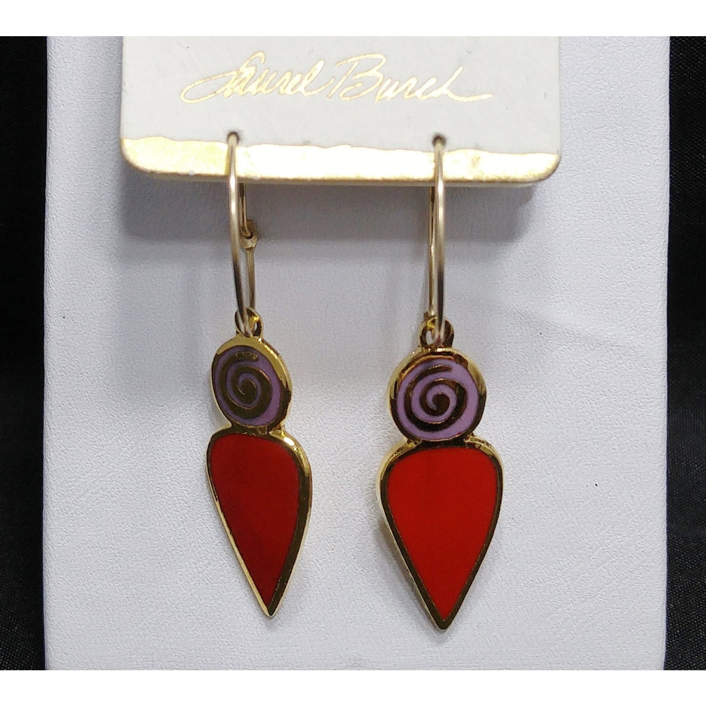 Laurel Burch "Femina" 1993 Earrings, Gold Over Sterling, 1990s Vintage Jewelry
