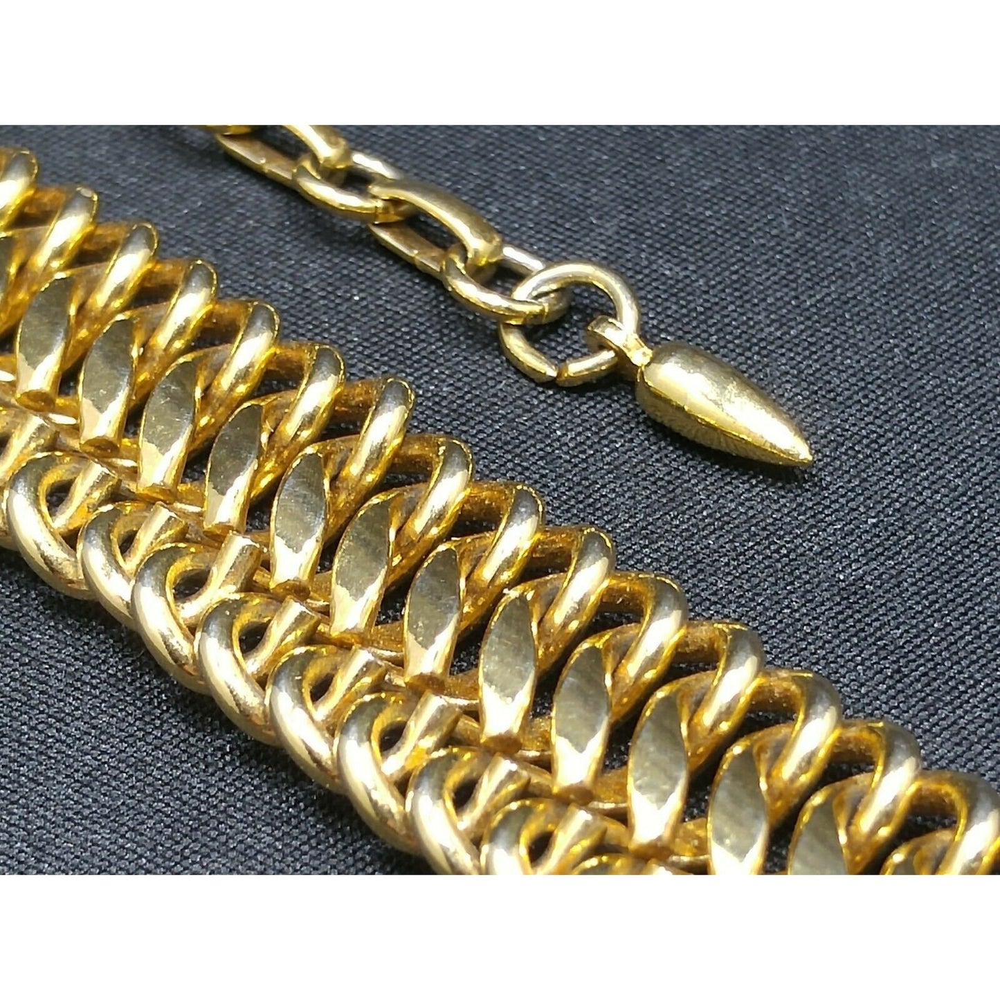 Vendome Interlocking Chain Choker Necklace, Gold Plated, 15 Inches, 1950s Vintage Jewelry