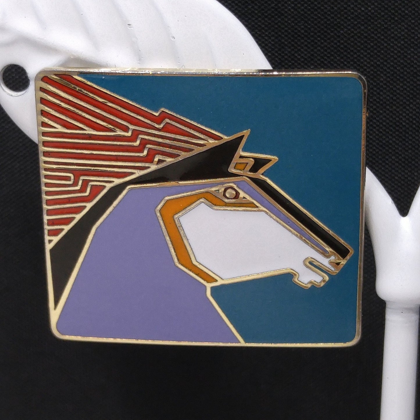 Vintage Laurel Burch "Stallion" Horse Post Earrings, Gold Plated, 1980s