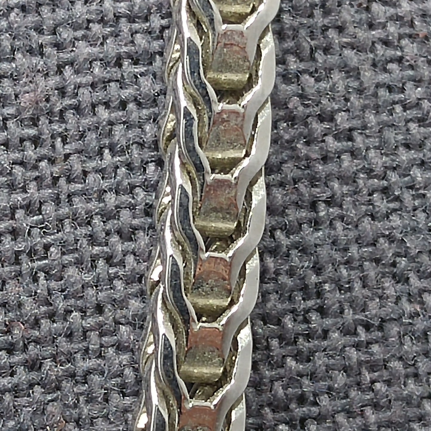 Monet Wheat Chain Necklace, Rhodium Plated, 24 Inches, 1980s Vintage Jewelry