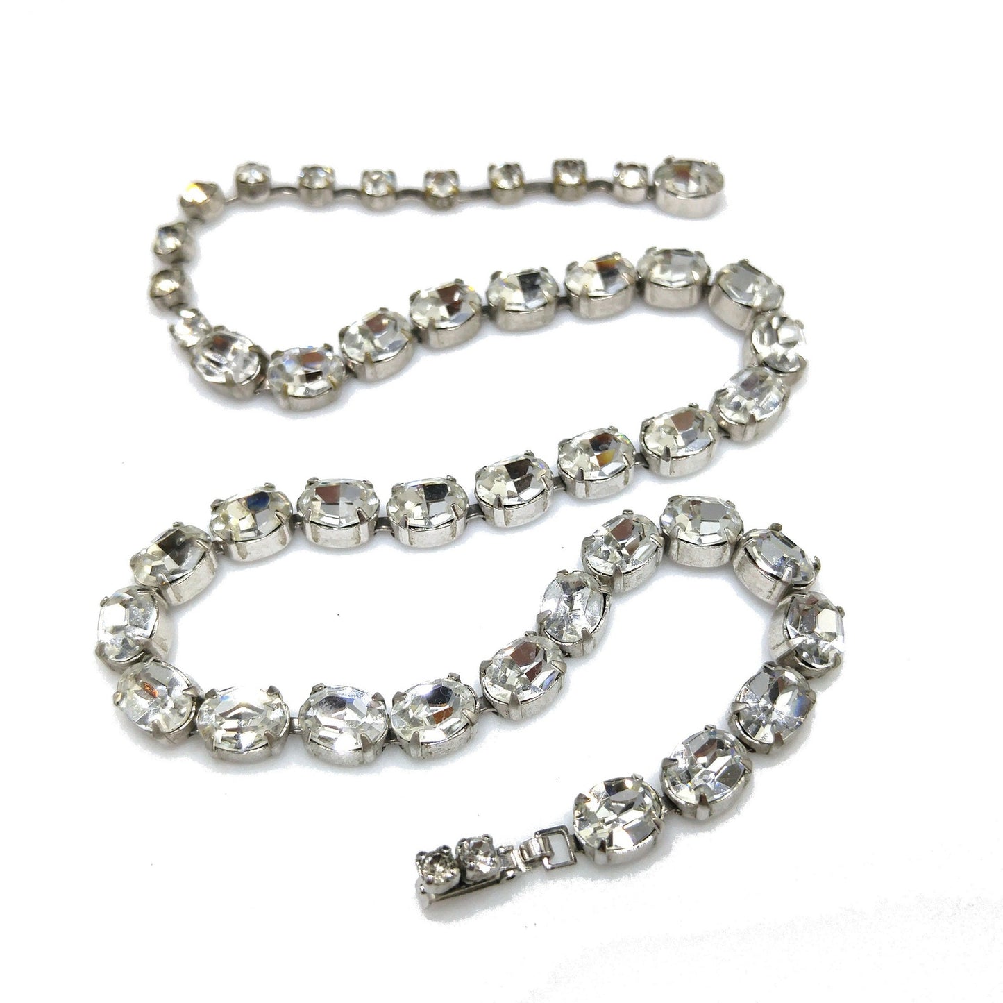 Weiss Rhinestone Choker Necklace, Oval Cut Wedding Necklace, 1950s Vintage Jewelry