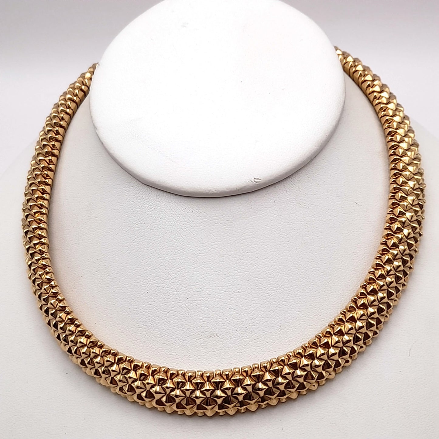 Ciner Vintage Gold Plated Brutalist Choker Necklace