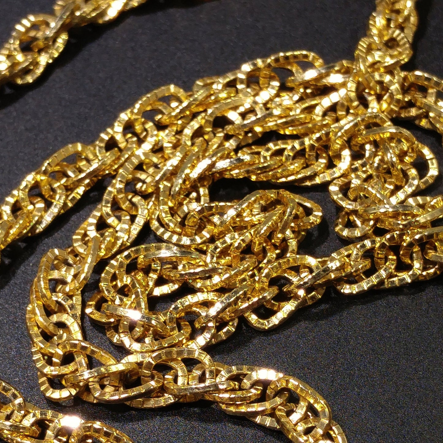 Hattie Carnegie Long Chain Necklace, 48 Inch Length Chain, 1970s Vintage Jewelry