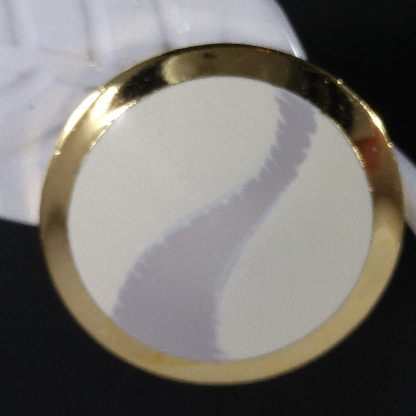 Laurel Burch "Kashi" Post Earrings, Cream & Gray Enamel, Gold Plated, 1980s