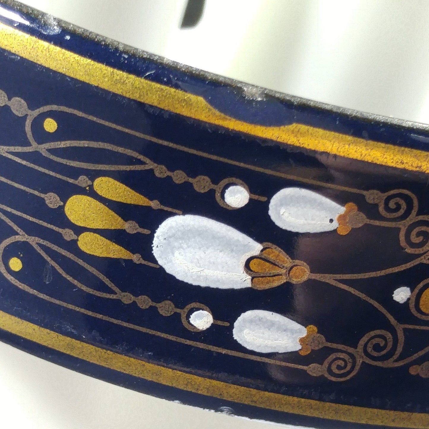 Michaela Frey Wide Enamel Bangle Bracelet, Made in Austria, 1970s Vintage Jewelry