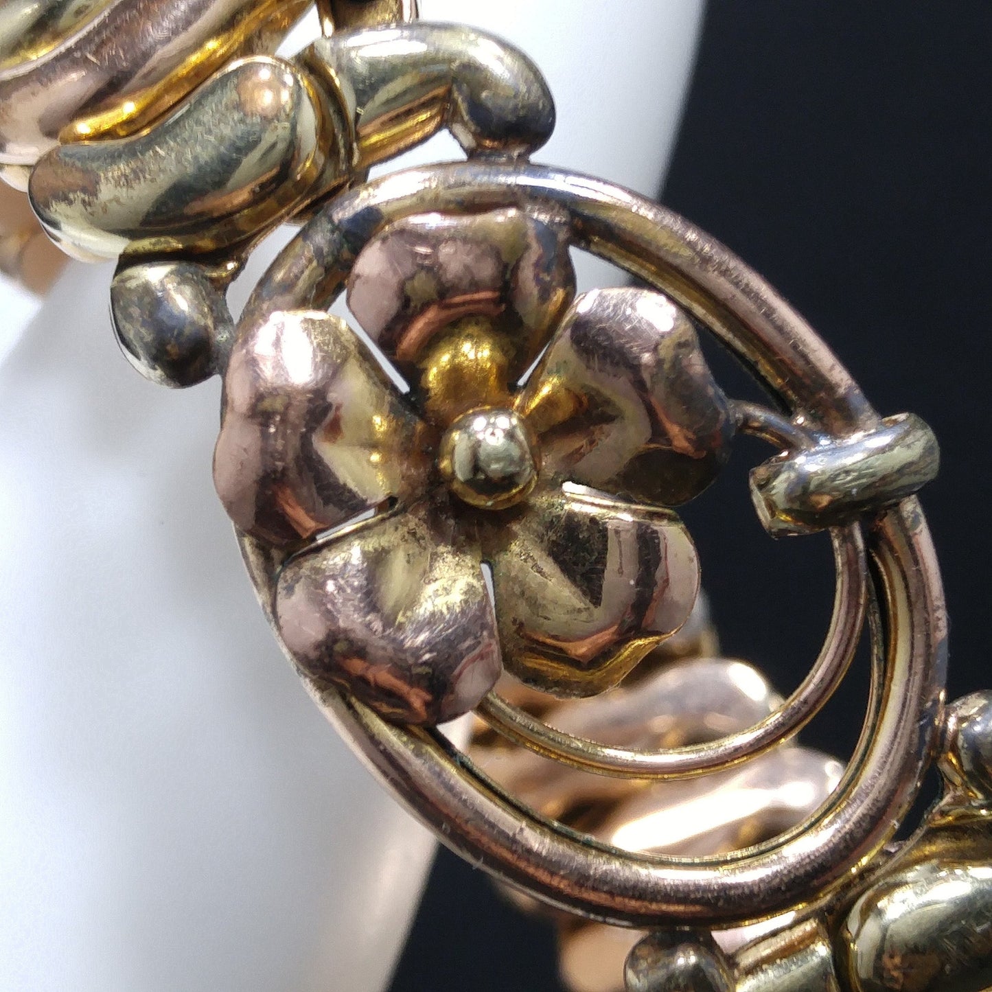 Binder Brothers Expansion Bracelet, Floral Openwork, 1920s Vintage Jewelry