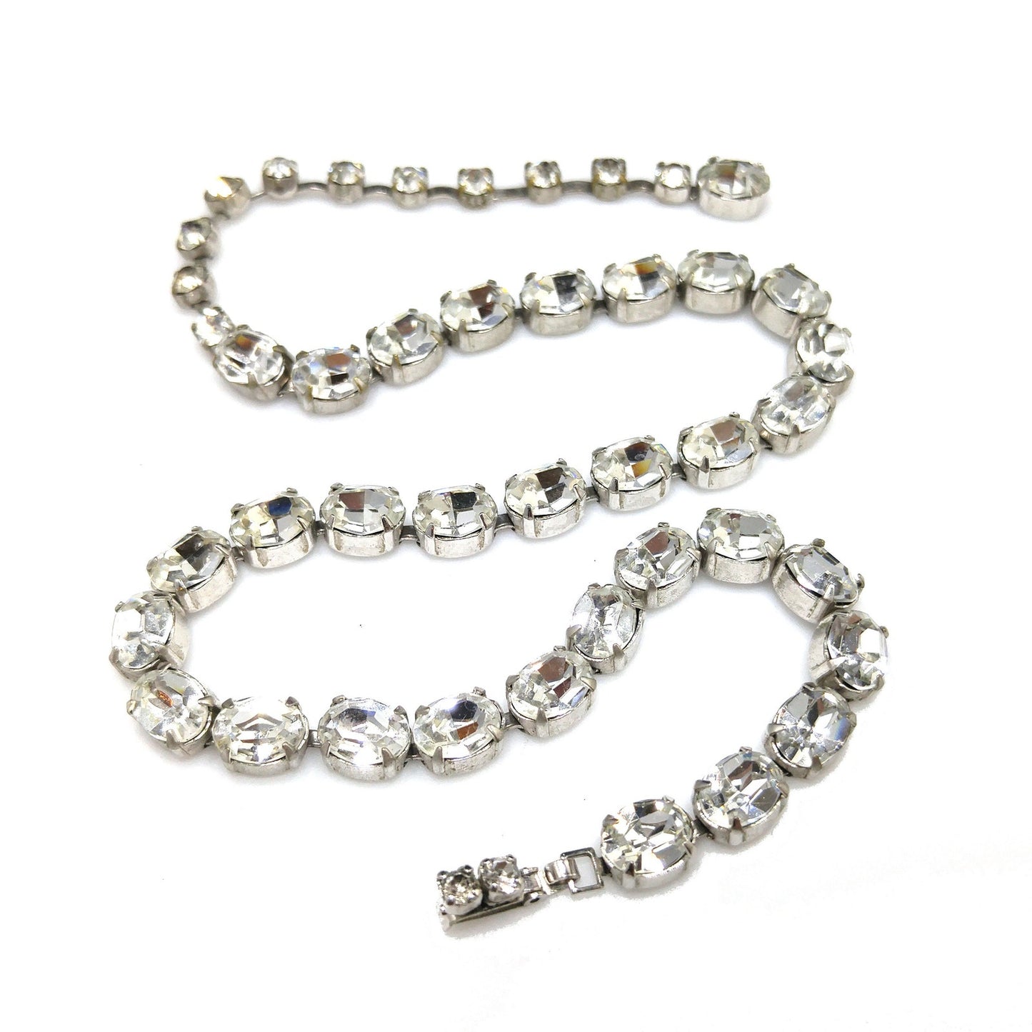 Weiss Rhinestone Choker Necklace, Oval Cut Wedding Necklace, 1950s Vintage Jewelry
