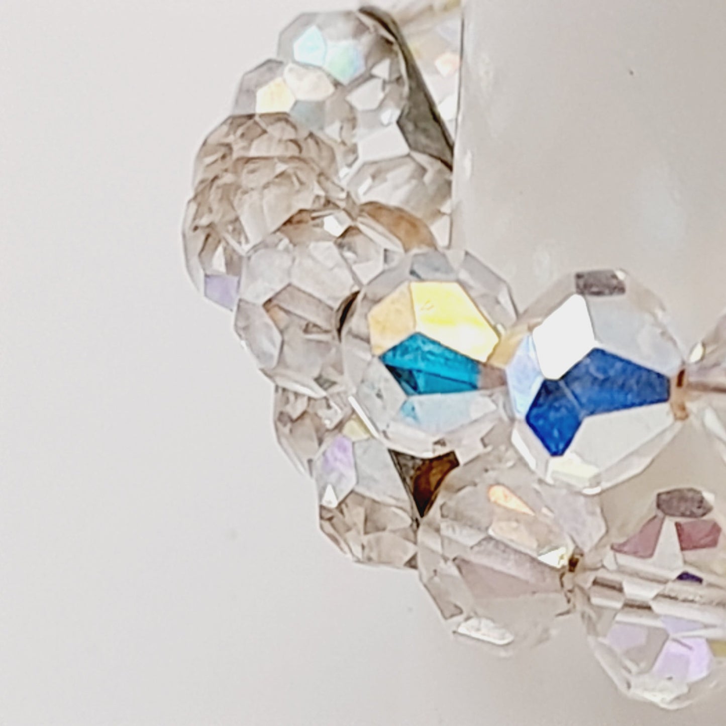 Vintage 1950s Clear Aurora Borealis Crystal Two Strand Bracelet – 6 3/4 Inches