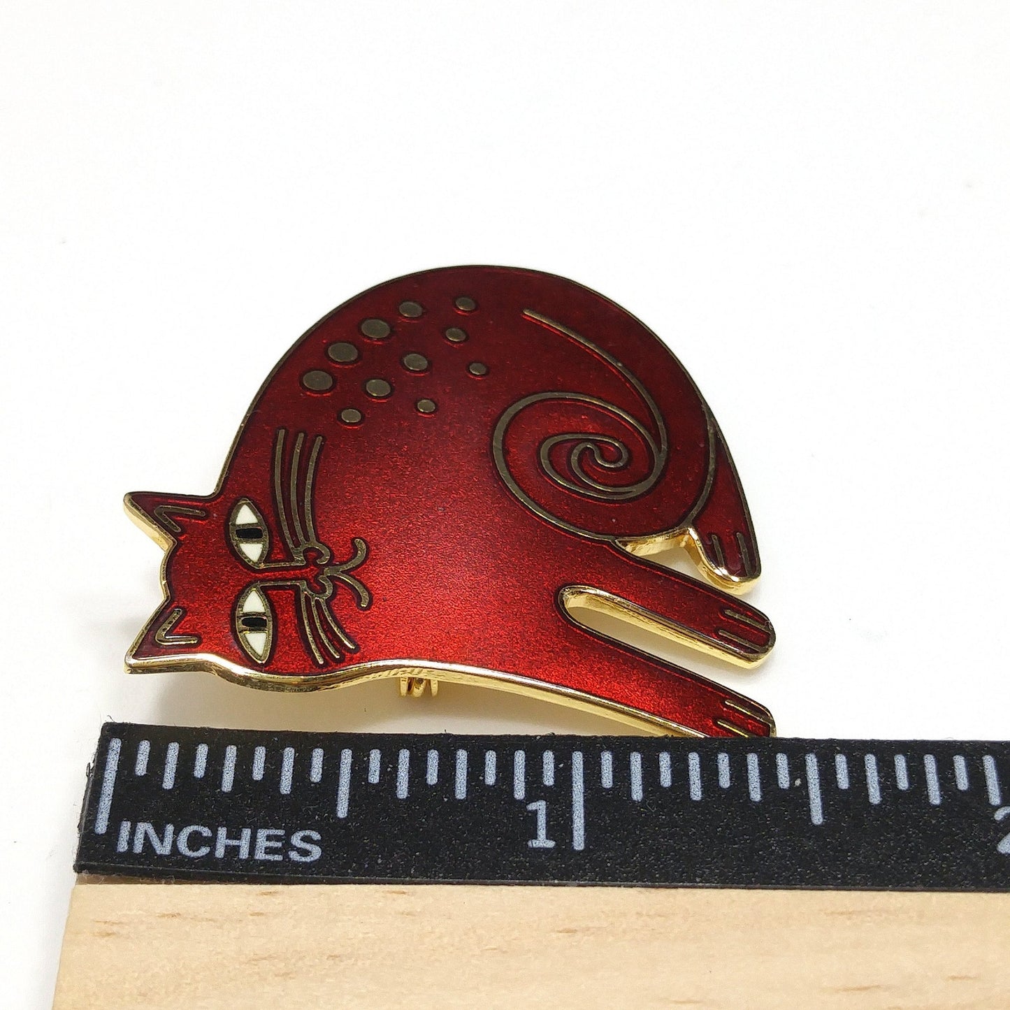 Laurel Burch "Keshire Cat" Brooch & Pendant, Cloisonné Gold Plated, 1980s Vintage Jewelry
