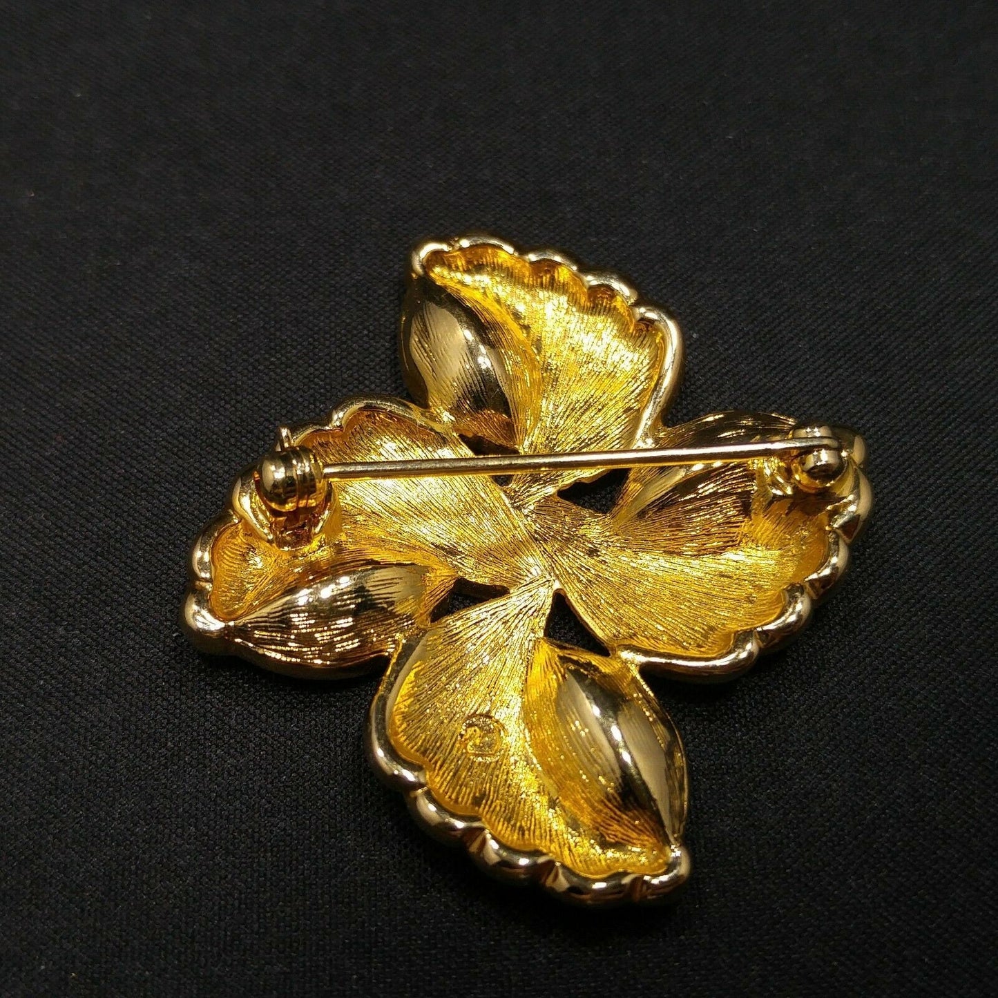 Swarovski AB Rhinestone Swirl Brooch, Swan Logo, Gold Plated, 1980s–1990s Vintage