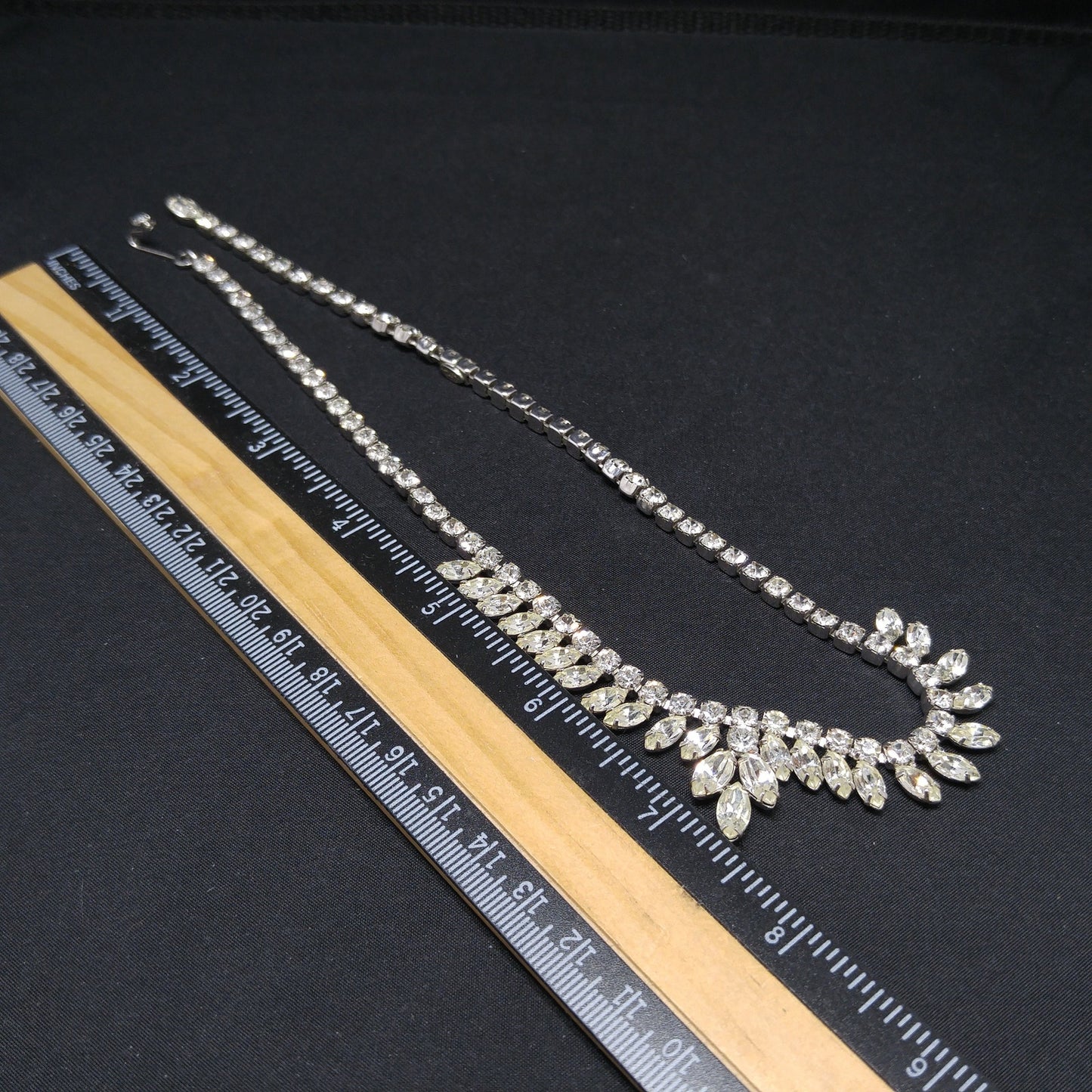 Kramer of New York Clear Crystal Choker Necklace, Wedding Bridal, 1950s Vintage Jewelry