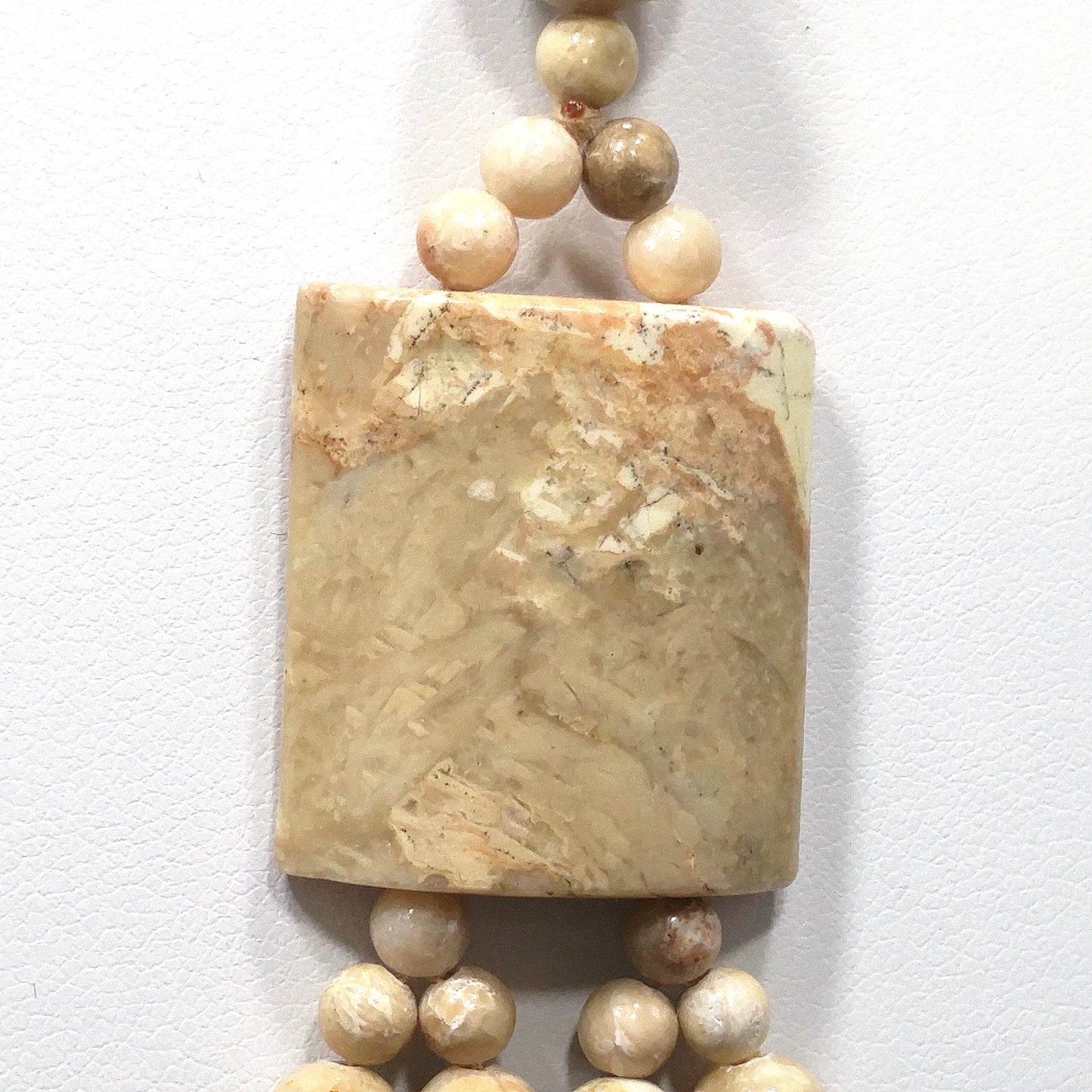 Gemstone Long Beaded Necklace, No Clasp, Four Strands in Front, 1970s Vintage Jewelry