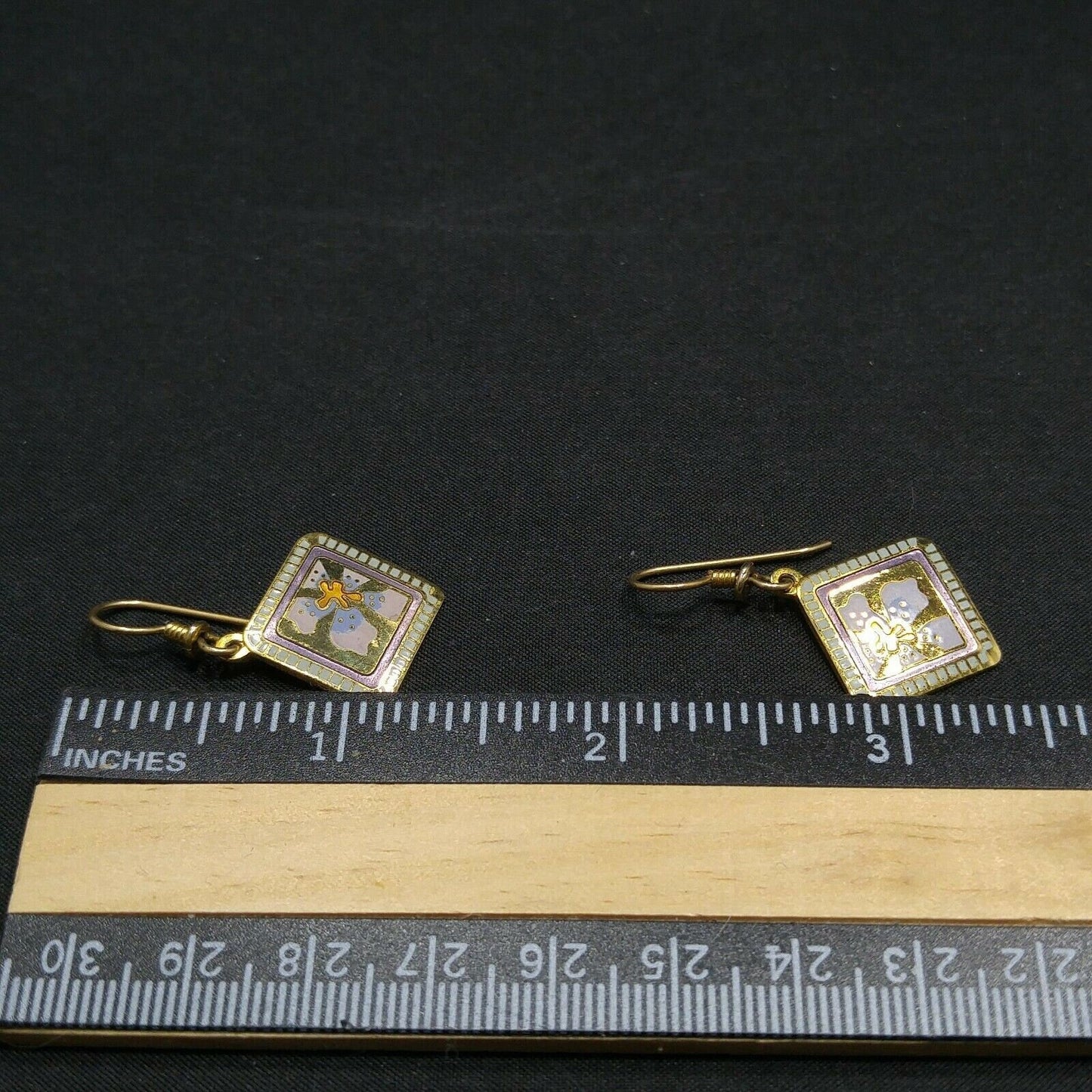 Vintage Laurel Burch "Jasmine For Jodi" Earrings, Pink Flower Gold Plated, 1980s