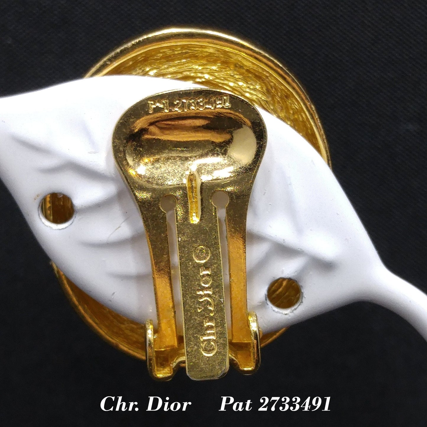 Vintage Christian Dior Pave Clear Rhinestone Clip Earrings, Gold Plated, 1980s