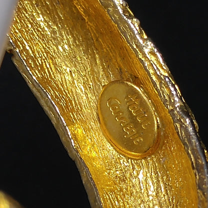 Vintage Hattie Carnegie Hinged Clamper Bracelet, Gold Plated, 1970s