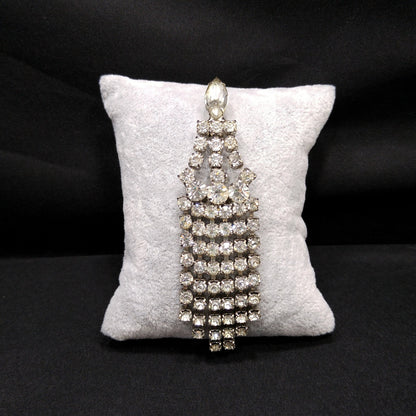 Vintage Kandell & Marcus N.Y. Brooch, Chandelier Clear Rhinestone Pin, 1940s
