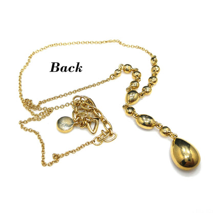 Givenchy Topaz Rhinestone Drop Necklace, Gold Plated, 1990s Vintage Jewelry