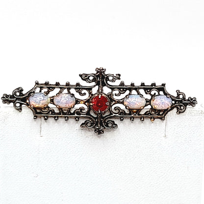 Vintage Sarah Coventry Pin, Victorian Style Brooch, Dragon's Breath Brooch, Sterling Silver Brooch