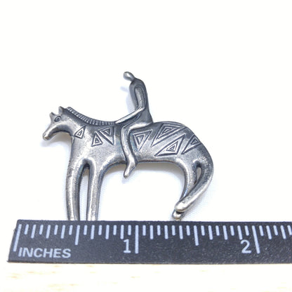 Laurel Burch Brooch, Horse with Man or Woman, 1980s Vintage Jewelry