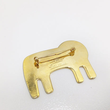 Laurel Burch "Tigre" Brooch, Gold Plated Lion Tiger Pin, 1980s Vintage Jewelry