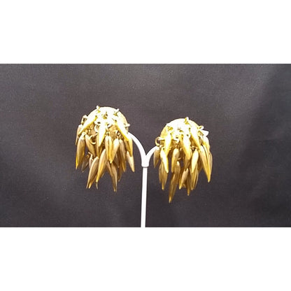 Hattie Carnegie Atomic Earrings, Gold Plated, Mid-Century Modern Vintage Jewelry
