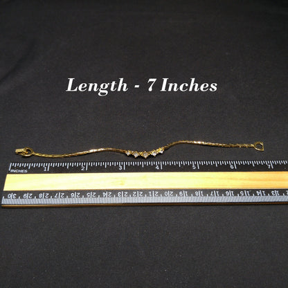 Christian Dior Vintage Gold Plated Bracelet w/ Graduated Rhinestones, 1980s