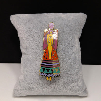Laurel Burch "Mother and Child" Brooch, 1980s Vintage, Gold Plated