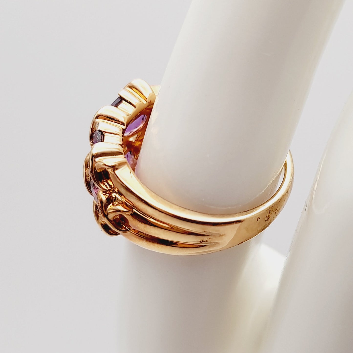 Vintage PAJ Amethyst Gemstones Size 7 1990s Ring
