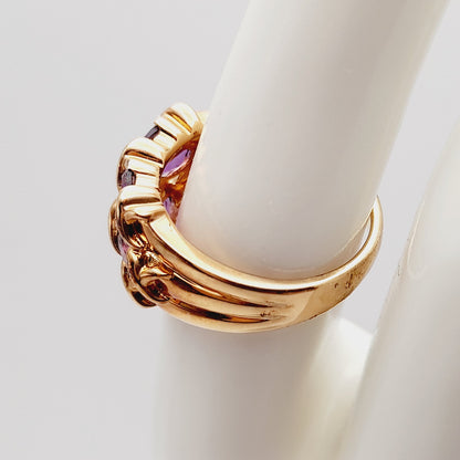Vintage PAJ Amethyst Gemstones Size 7 1990s Ring