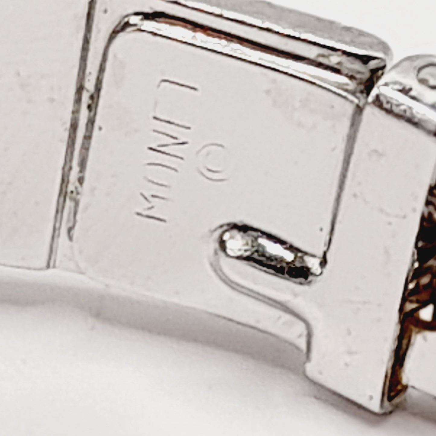 Vintage Monet Rhodium Plated Hinged Bracelet Textured Design 6 Inch