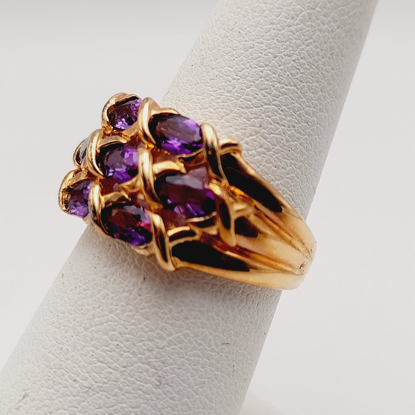 Vintage PAJ Amethyst Gemstones Size 7 1990s Ring